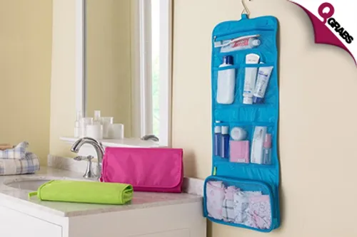 From QR35 Travel Smarter with a Roll Up Toiletry Organizer - Choose from 3 Handy Colors! (Up to QR110 Value)